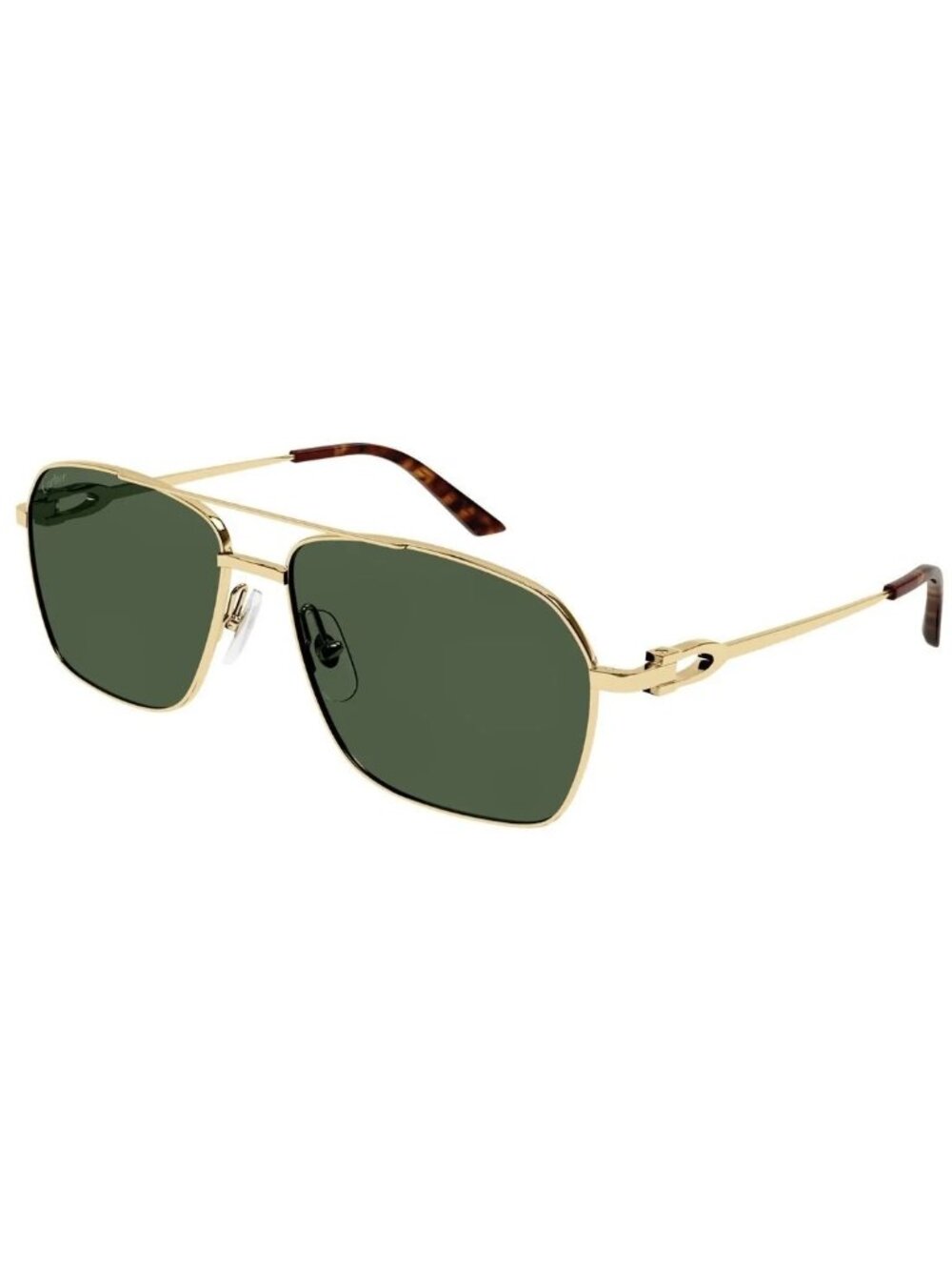 NWT Cartier CT0306S 002 Pilot Frame Gold Green Sunglasses Authentic